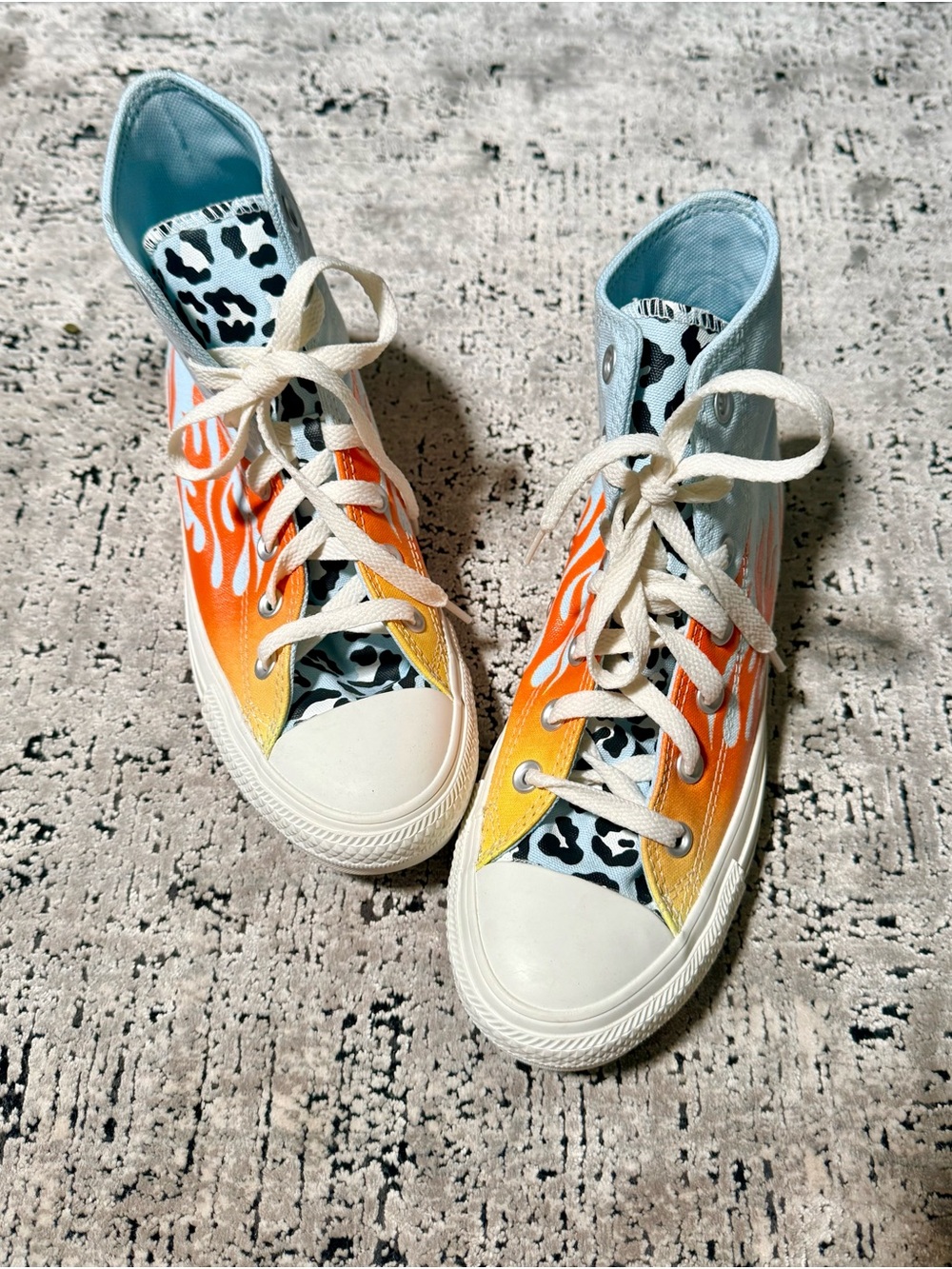 Converse High-Top Sneakers with Flames/leopard print (8)